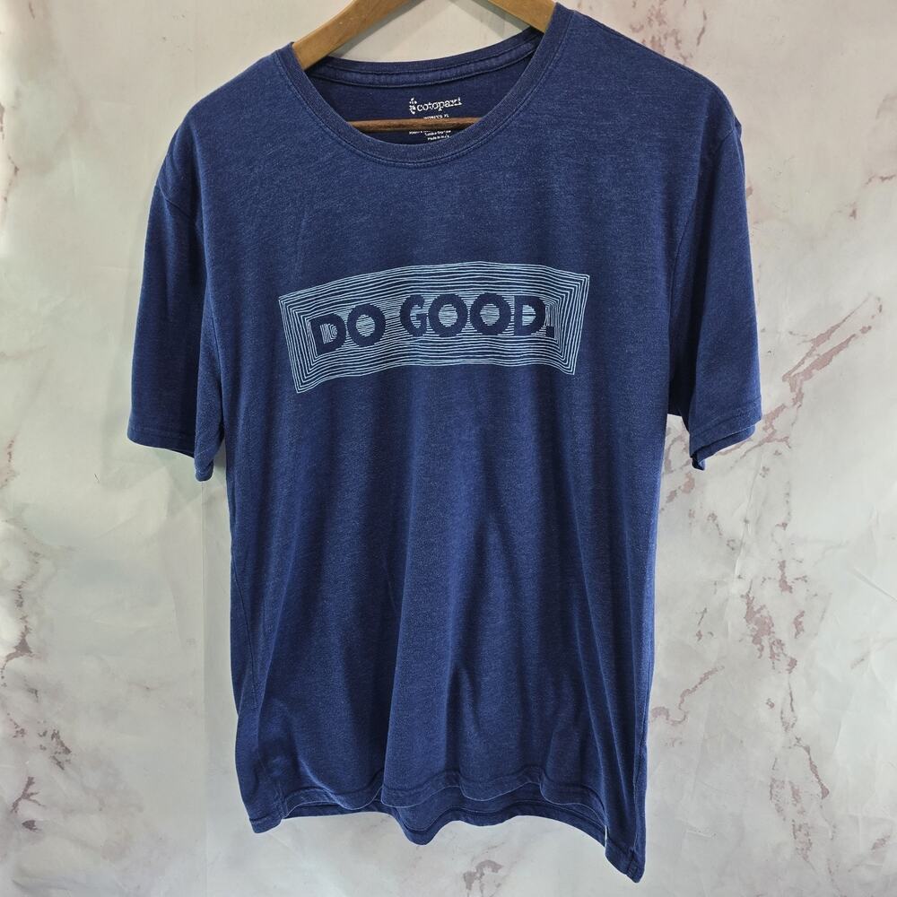 Cotopaxi Shirt Womens XL Blue Do Good Crew Neck Organic Recycled Short Sleeve